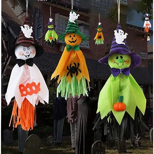 oeeo 3 Stück Halloween Ghost Decoration Hanging Ghosts,Halloween Deko Halloween Anhänger Party Dekoration Grusel Wandbehang von oeeo