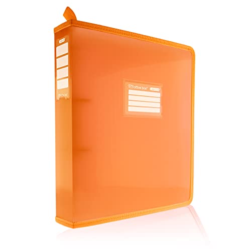 Colorline Ringordner A4+ mit stoffverstärkten Seiten – ID-Front und Rücken und Griff für Office Box – Ref. 24011-NA (40 mm / 2 Ringe, Orange) von office box