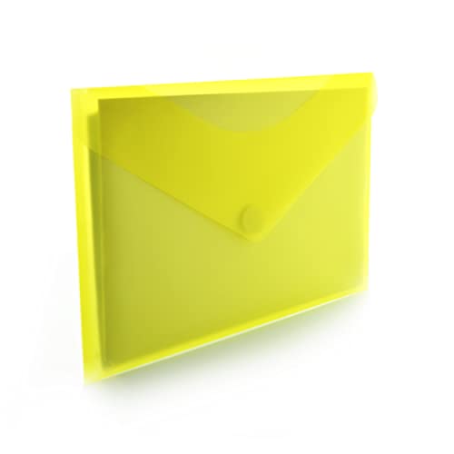 Packung mit 10 Mappen mit Klettverschluss, Größe A4+/Folio, Ref. 90153, Gelb, klassische durchscheinende Farben mit Soft-Touch-Oberfläche von Office Box (gelb) von office box