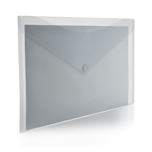 Packung mit 10 Umschlägen mit Klettverschluss, Größe A2 (43,5 x 61 cm), großes Format, Farbe: transparentes Glas (10) von office box