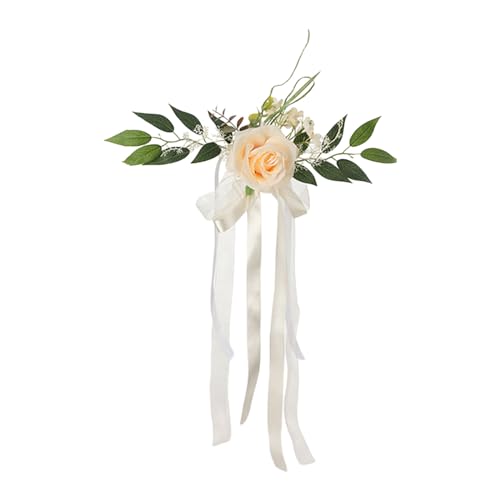 ohodhmnu 1 x Hochzeitsstuhl-Rückenlehne, Blume, Hochzeitsstuhl-Dekorationen, Gangbänke, Kirchenbänke, künstliche Blumen für Hochzeit von ohodhmnu