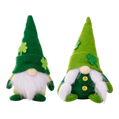 ohodhmnu 2 Stück Gesichts weniger Kleeblätter Ornament Stpatricks Day gefüllte Kleeblätter Plüschspielzeug von ohodhmnu