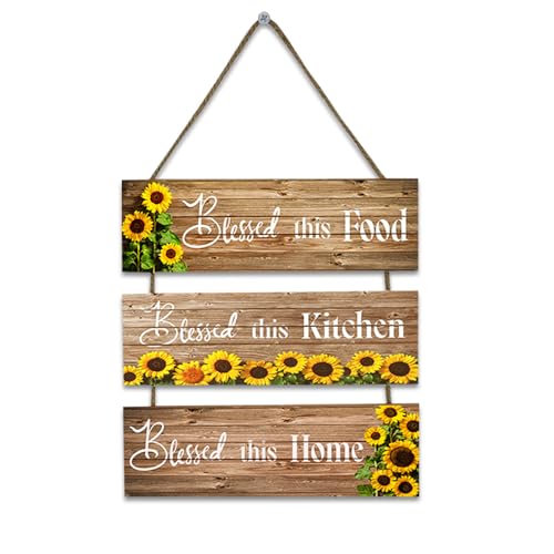 ohodhmnu 3 x Sonnenblumen-Holzschild, elegante Wandbehänge, Anhänger, Plaketten, Blume, Willkommens-Türschild, Dekorationen für Büros von ohodhmnu