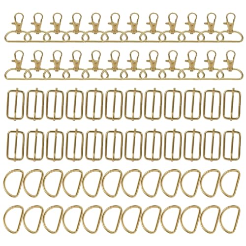 ohodhmnu 72 x Schlüsselanhänger-Karabiner, Wirbel mit D-Ringen, Karabinerhaken, Schlüsselanhänger, Schlüsselanhänger, Karabiner, Bastelbedarf von ohodhmnu