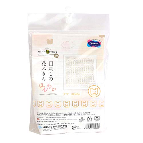 Olympus Thread Hitomezashi Sashiko Stickpackung Hana Fukin Bears Stoff bedruckt von olympus