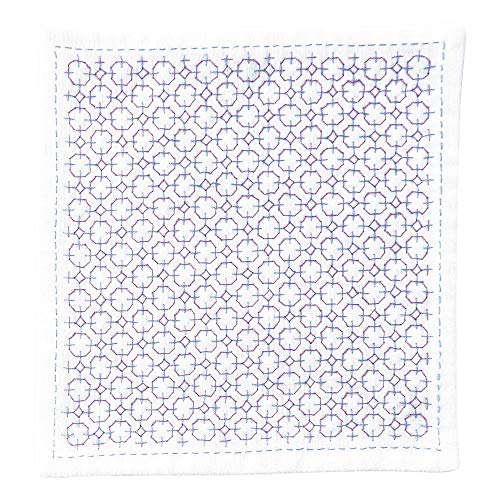 Olympus Thread Hitomezashi Sashiko Stickpackung Taschentuch iine Hydorangea Stoff bedruckt von olympus