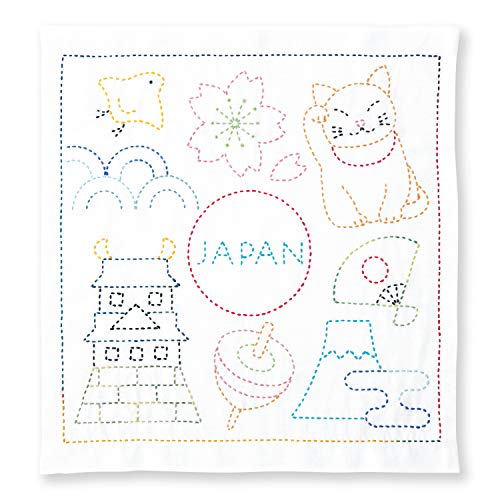 Olympus Thread Sashiko Stickpackung Hana Fukin World Walker Serie Japan Stoff bedruckt von Olympus