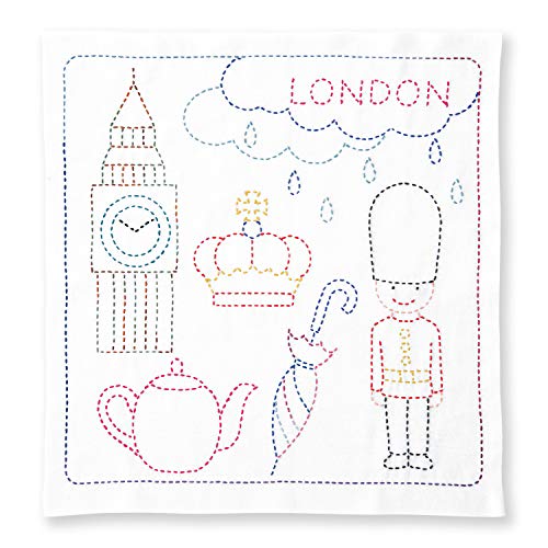 Olympus Thread Sashiko Stickpackung Hana Fukin World Walker Serie London Stoff bedruckt von olympus