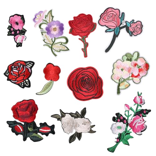 11pcs Blumeneisen Auf Flecken Stickerei Applique Rose Bestickte Eisen/Nähen Auf Reparaturflecken Für Kleidungsjacken 11pcs Blumeneisen Auf Flecken Stickerei Applique Rose Bestickte Eisen/Nähen Auf Reparaturflecken Für Kleidungsjacken von omiinitio