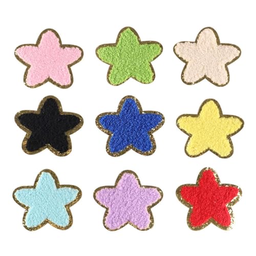 9pcs Sterneisen Auf Flecken Bestickte Sternapplikationen Nähen Reparaturflächen Applikationen Für Kinderbekleidungsjacken Bag von omiinitio