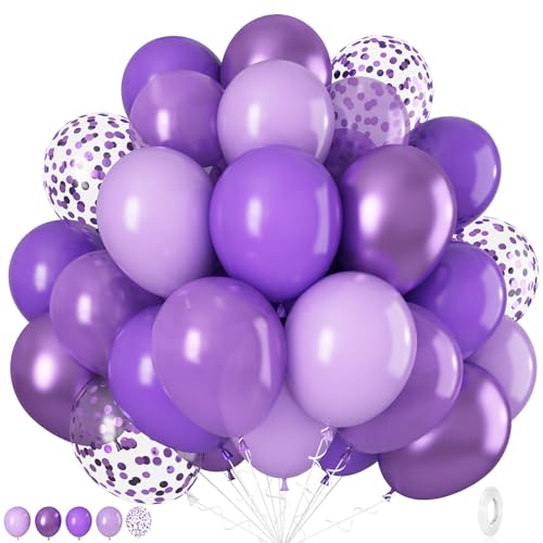 35Pcs Luftballons Lila, Dunkellila Helllila Pastell Lila Metallic Lila Helium Ballons mit Konfetti Luftballons, Violett Party Deko für Mädchen Frauen Schmetterling Geburtstags Hochzeit Babyparty 32882 von onehous