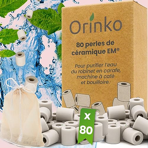 ORINKO 80 Keramikperlen EM® - Verbessern die Wasserqualität - Reduzieren Kalkablagerungen - Geeignet für Waschmaschine und für 2 Dekanter, Flaschen, Kürbisse, Kaffeemaschine, Wasserkocher von orinko