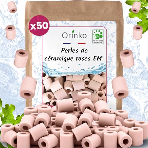 ORINKO 50x Rosa EM Keramik Pipes – Natürliche Keramikperlen zur Wasseraufbereitung – Reduzieren Kalk & verbessern den Geschmack – Ideal für Karaffe & Flasche von orinko