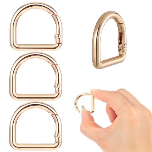 Oruola D-Ringe für Geldbörse, Zinklegierung, D-Ring-Schlüsselanhänger, goldfarben, D-Ring-Schlüsselhaken, 2,8 x 3 cm, Geldbörsen-Hardware für Taschenherstellung, DIY-Geldbörsenriemen Ersatz für von oruola