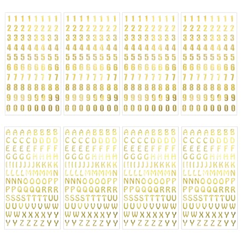 Oruola Gold-Buchstaben-Aufkleber, goldene Alphabet-Zahlen-Aufkleber, selbstklebende Glitzer-Buchstaben-Zahlen-Aufkleber für Bastelarbeiten, Kunst, Sammelalben, Grußkarten, Pinnwände, Klassenzimmer, von oruola