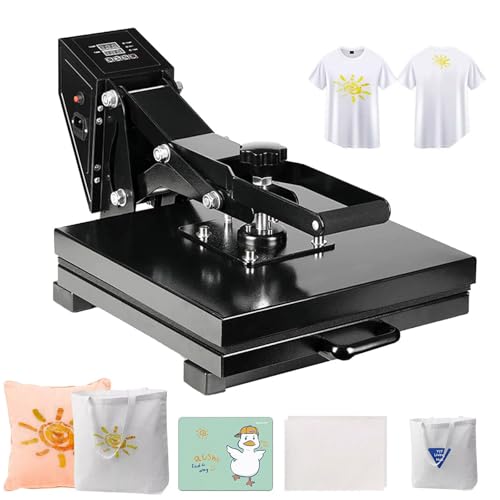 otmechl 40x50cm Heat Press Machine Transferpresse Hitzepresse Heißpresse Maschine 360 Grad Drehung Mulitifunktional Textilpresse für T-Shirts Kissen Mauspads Tasche von otmechl