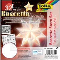 Bascetta-Stern Set "Transparentpapier", Weiß - Ø 20 cm von Weiß