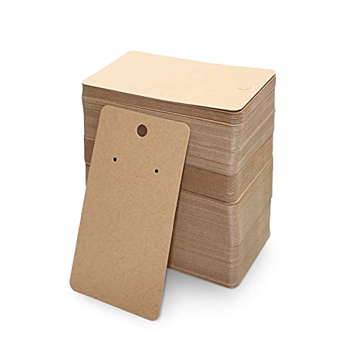 oupados 200 Stk Kraft Papier Blank Schmuck Display Ohrring Display Karten Ohrring Display Karte Kraftpapier für Selbstgemachte Ohrstecker und Ohrringe von oupados