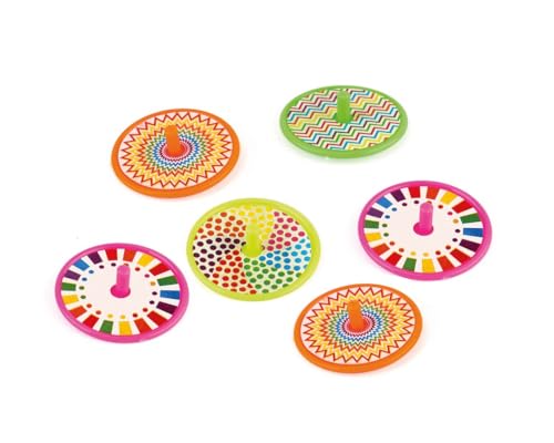 P'TIT CLOWN - 23460 Kreisel – 6 Stück – Spielzeug für Pinata – 4 x 4 x 1 cm – zufällige Farbauswahl von p'tit clown