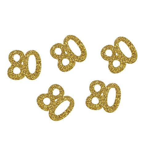 P'TIT CLOWN - Glitzerndes Konfetti aus Papier – Gold – 50 Stück – Höhe 2,5 m – glitzernde Tischdekorationen – perfekt für Geburtstage von Kindern und Erwachsenen (Gold, 80) von p'tit clown