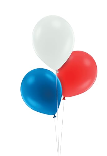 PtitClown - Ballon 30 cm Bleu Blanc Rouge - Lot de 12 - Tricolore - Bleu Blanc Rouge von p'tit clown