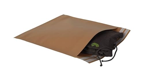 1000x Textil-Versandtasche 480 x 480 mm Selbstklebestreifen + Retourenstreifen 120g/qm Braun von packster