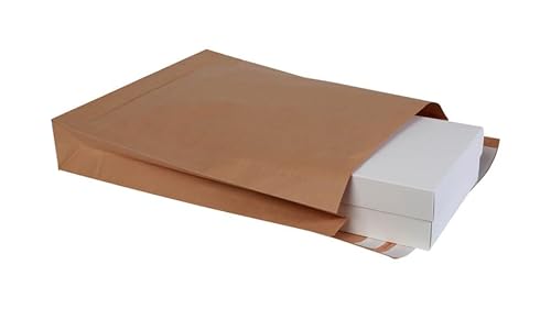 100x E-Commerce-Mailer Versandtüte Versandbeutel 450 x 570 mm A2 Selbstklebestreifen + Retourenstreifen 120g/qm Braun Faltentasche Versandtasche Umschlag von packster