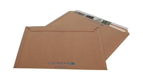 100x Kalenderversandtasche Kalenderverpackung quer 536 x 434 x 30 mm Selbstklebestreifen Braun von packster