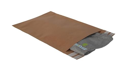 1200x Textil-Versandtasche 320 x 440 mm Selbstklebestreifen + Retourenstreifen 120g/qm Braun von packster