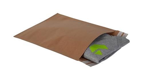 1200x Textil-Versandtasche 380 x 440 mm Selbstklebestreifen + Retourenstreifen 120g/qm Braun Papier Versandtasche Top Qualität von packster