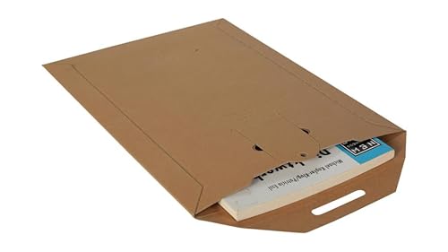 1800x Buchverpackung Versandkarton Buchbox-Versandtasche A4 Steckverschluss 500g/qm Braun von packster