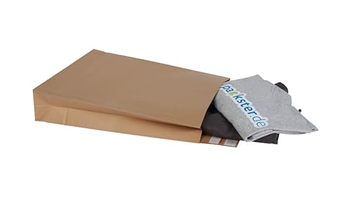 200x E-Commerce-Mailer Versandtüte Versandbeutel 400 x 500 mm C3 Selbstklebestreifen + Retourenstreifen 120g/qm Braun Faltentasche Versandtasche Umschlag von packster