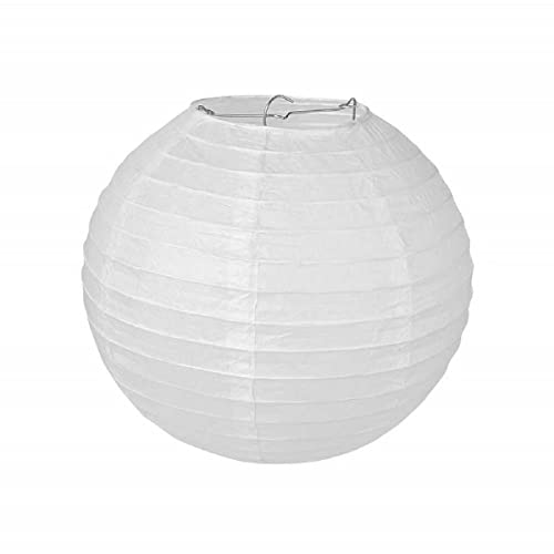 Pajoma Papier Lampe Laterne Lampion Weiss 1 Stück für Party Hochzeit Dekoration (30 x 30 cm) von pajoma