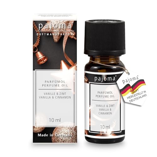 pajoma® Duftöl 10 ml, Vanille & Zimt - Weihnachtsöl/Weihnachtsduft | feinstes Parfümöl für Aromatherapie, Duftlampe, Diffuser | Premium Qualität von pajoma