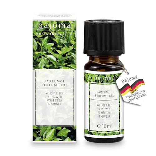 pajoma® Duftöl 10 ml, Weißer Tee & Ingwer | feinste Parfümöle für Aromatherapie, Duftlampe, Aroma Diffuser, Massage, Naturkosmetik | Premium Qualität von pajoma