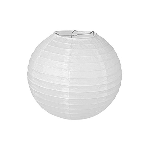 pajoma Papier Lampe Laterne Lampion Weiss 10 Stück für Party Hochzeit Dekoration (25 cm x 25 cm) von pajoma