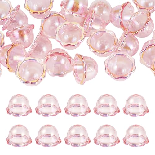 Pandahall 30 Stück rosa Blumen-Perlenkappen, Windglocken-Perlen, Acryl-Perlenkegel, Blumen-Endkappen, Quallen, Perlen für Windspiele, baumelnde Ohrringe, Halskettenherstellung Pandahall 30 Stück rosa Blumen-Perlenkappen, Windglocken-Perlen, Acryl-Perlenkegel, Blumen-Endkappen, Quallen, Perlen für Windspiele, baumelnde Ohrringe, Halskettenherstellung von pandahall