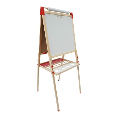 Magnetisch Whiteboard für Kinder Staffelei mit Kreide und Whiteboard Magnettafel Höhenverstellbar 65x65cm für Home und Schule Kreatives Malen und Lernen von panfudongk