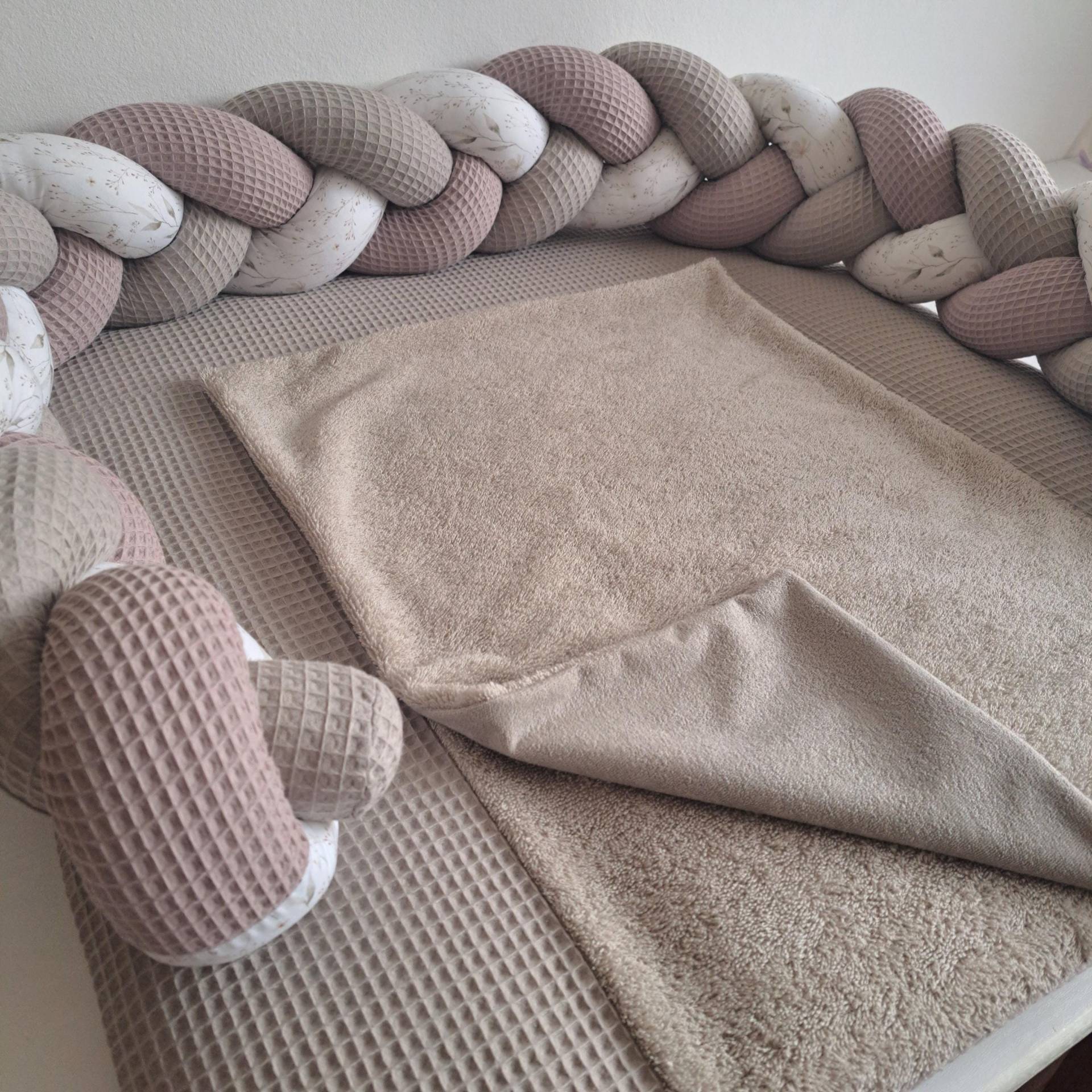 Wickelauflage Set Taupe Bezug Wickelunterlage Wickelauflagenbezug Rosa von pankinbed