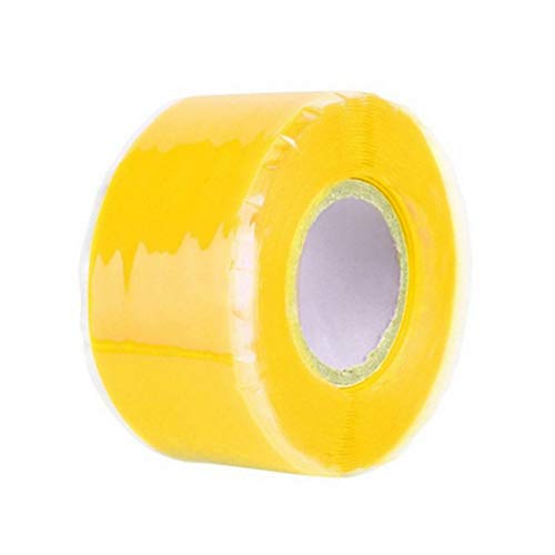 papasgix 5 Stück Selbstverschweißendes Silikonband Dichtband Selbstklebend, Isolierband und Dichtungsband, Karosseriedichtmasse, Wasserdichtes klebeband 1.5m x 2.5cm(Gelb) von papasgix