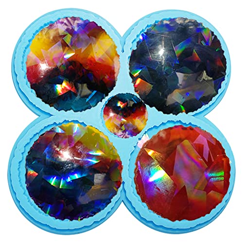 papasgix Untersetzer Resin Silikonform Holografisch Effekt Epoxidharz Formen DIY Harz Silikonformen für Glasuntersetzer Bar Glas Getränke Tassen Tischuntersetzer(Blau Unregelmäßig) von papasgix