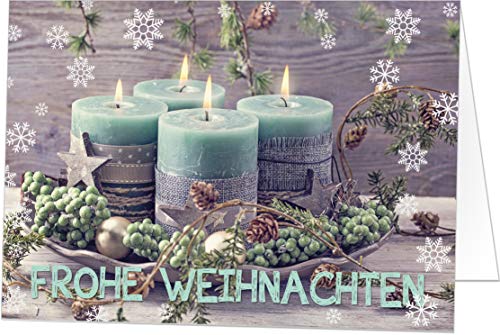 20 Exklusive Weihnachtskarten (Klappkarten) mit Umschlag, perfekt für Stilvolle Grüße an Geschäftspartner und Freunde von paperSky