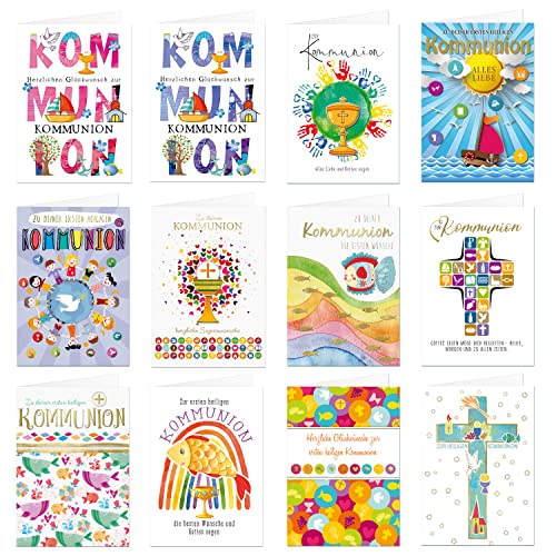 24 Stück Kommunionskarten Klappkarten mit Umschlag Set - nicht das kleinere A6 Format 24 Stück Kommunionskarten Klappkarten mit Umschlag Set - nicht das kleinere A6 Format von paperSky