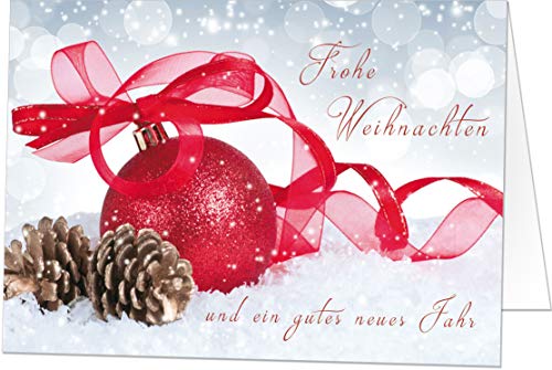 50 Exklusive Weihnachtskarten (Klappkarten) mit Umschlag, perfekt für stilvolle Grüße an Geschäftspartner und Freunde von paperSky