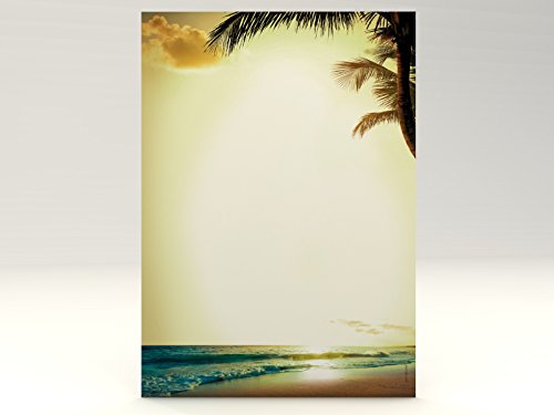 Ferien Urlaub Motivpapier Romantic Sunset, 50 Blatt Motivpapier DIN A4, 90g/qm von paperandpicture.de