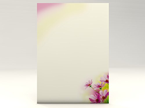 Motivpapier Sommerblumen, 50 Blatt Motivpapier DIN A4, 90g/qm von paperandpicture.de