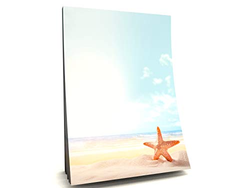 Notizblock A5 | Strand Urlaub Motivpapier Block | Seestern | 50 Blatt, 90g/qm | Schreibnotizblock | Notizblock | Schreibblock A5 | Paperandpicture von paperandpicture.de