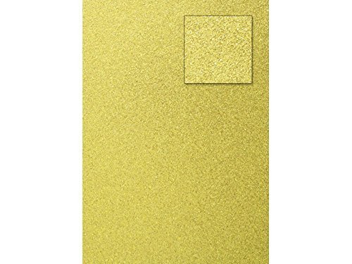 papieto Glitterkarton/Spezialpapier Glitter Effekt (32 Farben / A4-21,0 x 29,7 cm - 200 g/m2-1 Blatt) Farbe FREI WÄHLBAR (Gold) von papieto