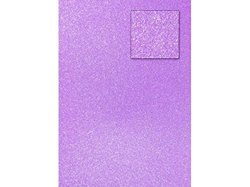 papieto Glitterkarton/Spezialpapier Glitter Effekt (32 Farben / A4-21,0 x 29,7 cm - 200 g/m2-1 Blatt) Farbe FREI WÄHLBAR (Lavendel) von papieto