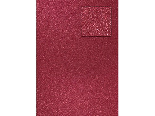 papieto Glitterkarton/Spezialpapier Glitter Effekt (32 Farben / A4-21,0 x 29,7 cm - 200 g/m2-1 Blatt) Farbe FREI WÄHLBAR (WEINROT) von papieto